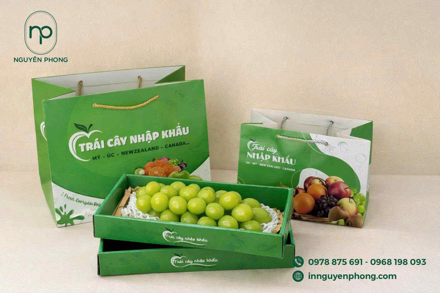 In túi giấy đựng trái cây bán sẵn giá tốt, mẫu đẹp cho cửa hàng